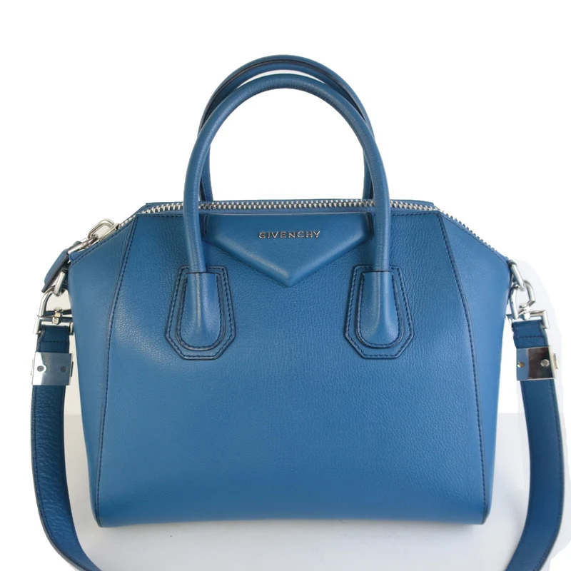 Givenchy Blue Pebbled Leather Antigona Shoulder bag