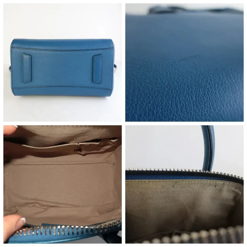 Givenchy Blue Pebbled Leather Antigona Shoulder bag
