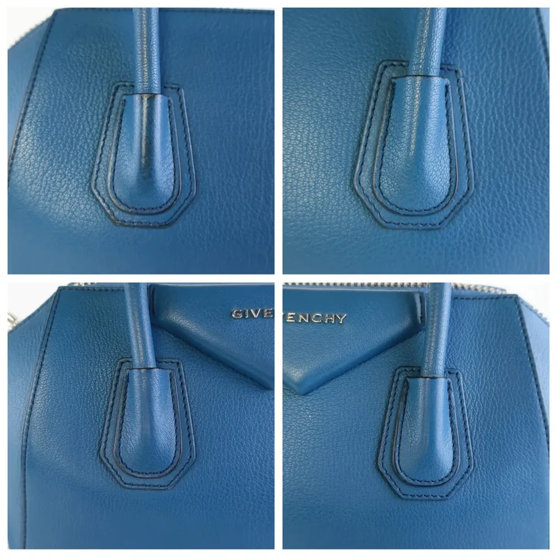 Givenchy Blue Pebbled Leather Antigona Shoulder bag