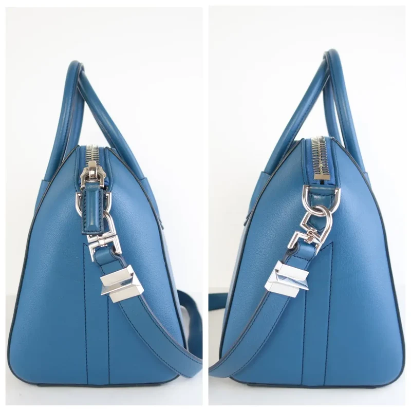 Givenchy Blue Pebbled Leather Antigona Shoulder bag