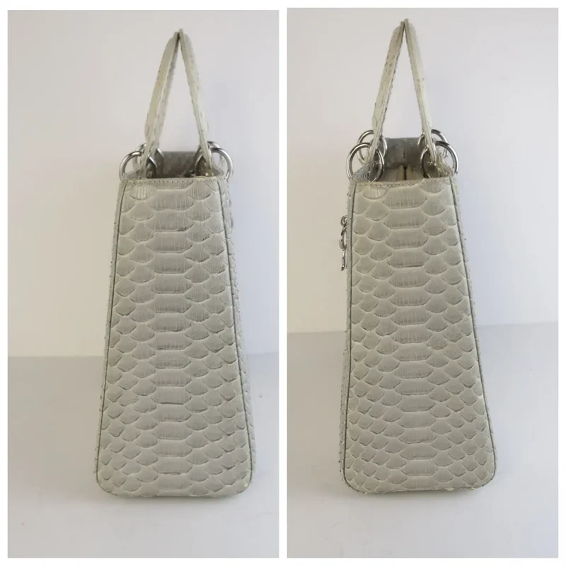 Dior Beige Python Large Lady Dior Shoulder Bag