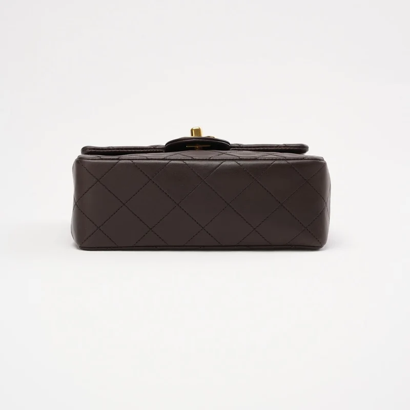 „Seltene“ Chanel Timeless Mini Square Flap, Lammbraun, 1994