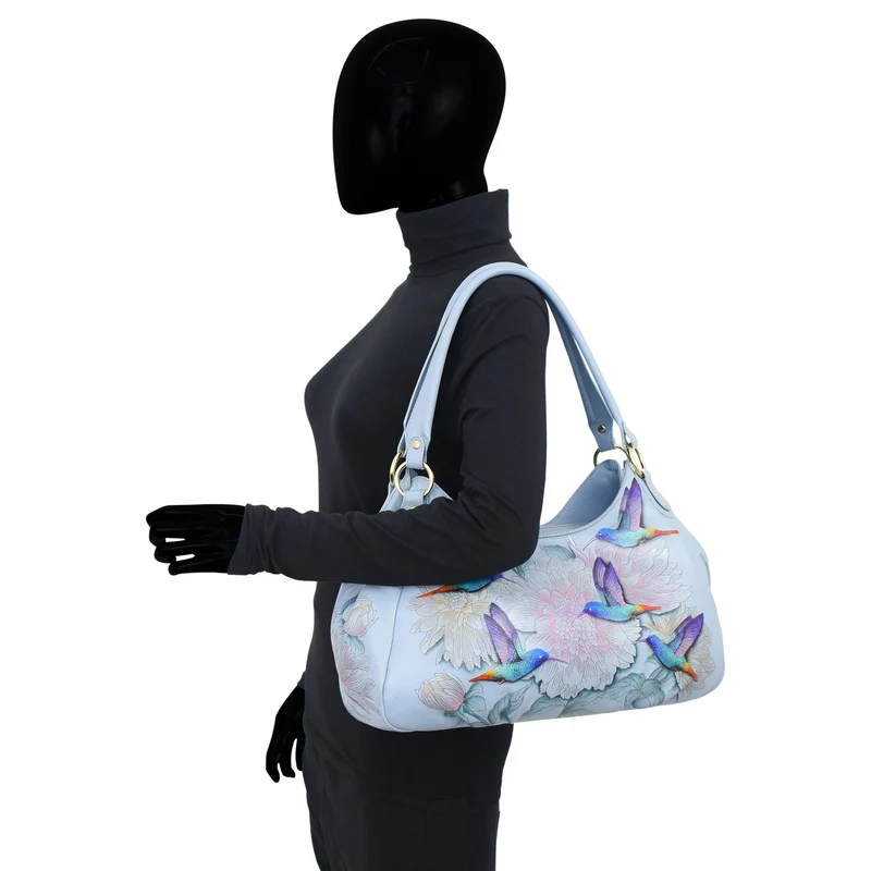 Hobo-Tasche mit drei Fächern und Rüschen - 721