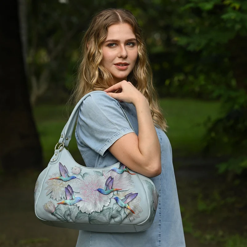 Hobo-Tasche mit drei Fächern und Rüschen - 721