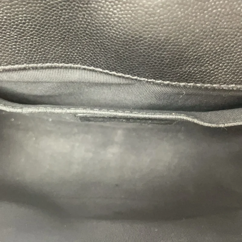 Chanel Boy Medium Schwarze Klapptasche Gestepptes Caviar-Leder 2019
