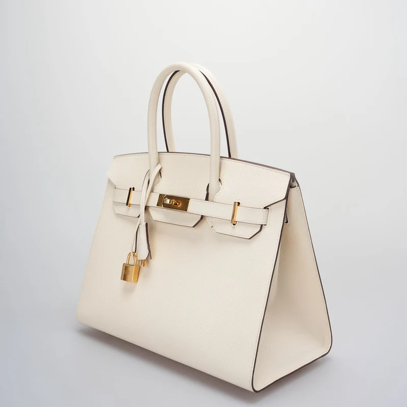 Hermes Birkin 30 Sellier Tasche aus Nata Epsom Leder mit goldener Hardware