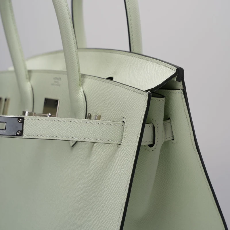 Teil 1: Hermes Birkin Sellier 30 Tasche aus Vert Fizz Epsom-Leder mit Palladium-Beschlägen aus dem Jahr 2023