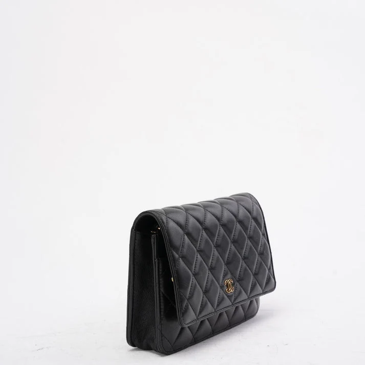 Chanel Classic Wallet on Chain (WOC) Lammleder Schwarz 2020