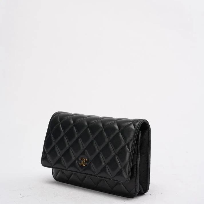 Chanel Classic Wallet on Chain (WOC) Lammleder Schwarz 2020