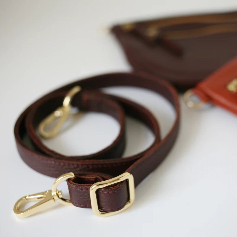 Große flache Gürteltasche DOPPELZIP Bordeaux