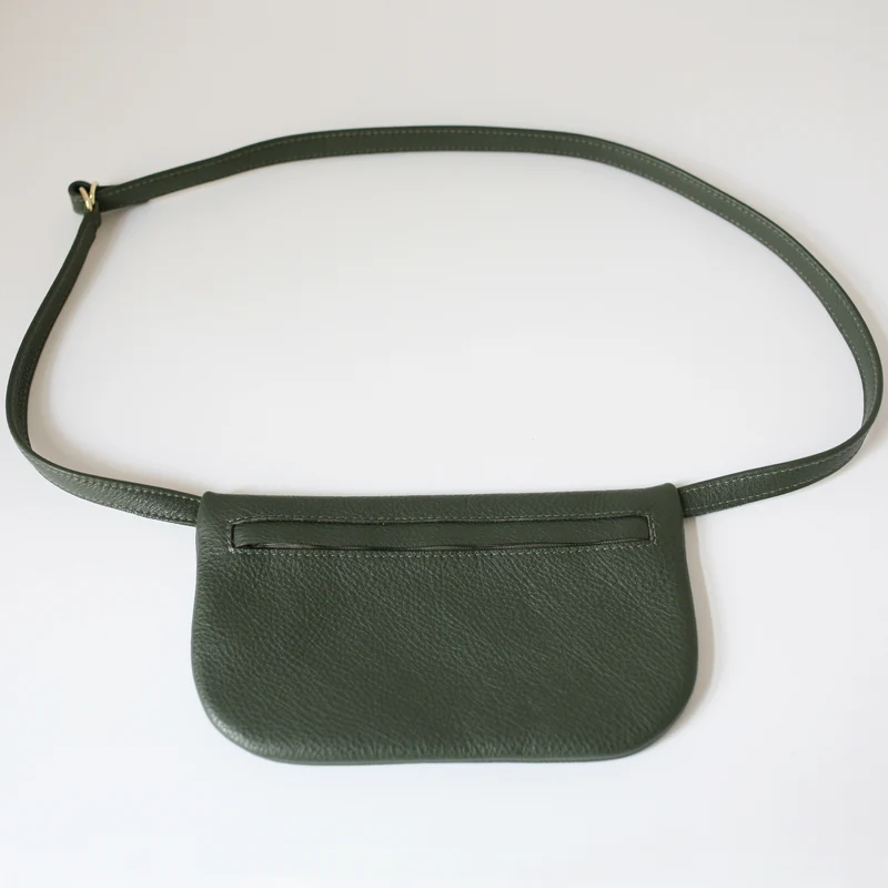 Kleine flache Gürteltasche Lodengrün