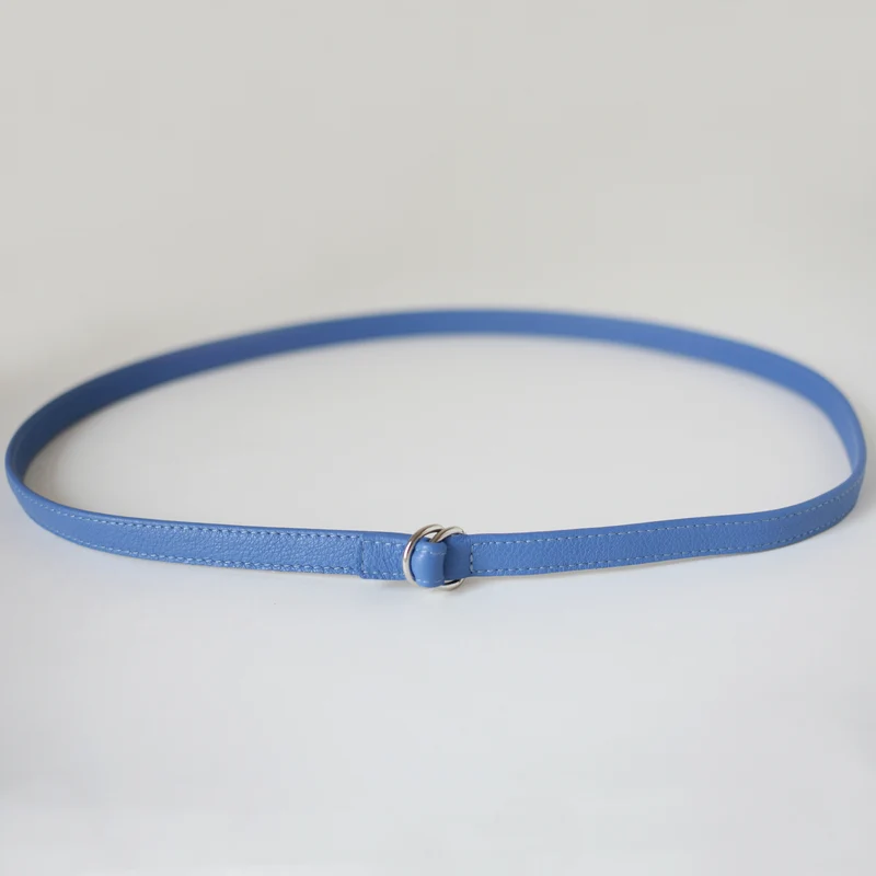 Schmaler Ledergürtel Kornblumenblau