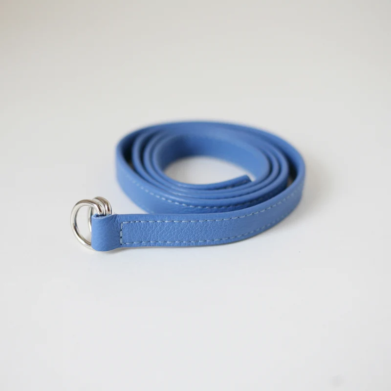 Schmaler Ledergürtel Kornblumenblau