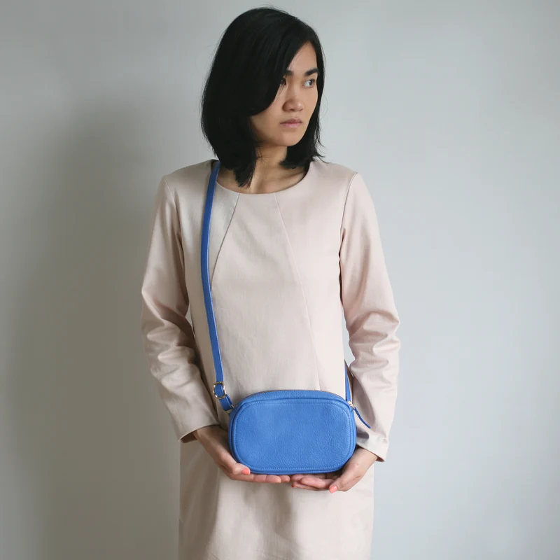 Handtasche OVAL Kornblumenblau