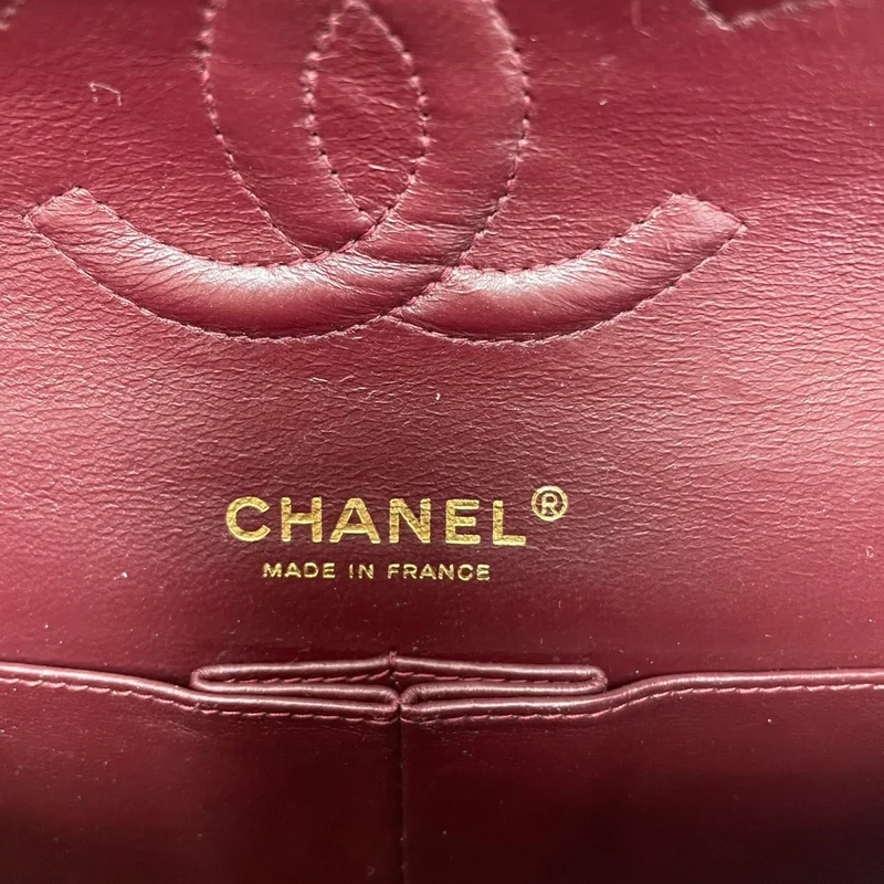 Chanel Classic Medium Double Flap Bag Schwarzes Lammleder 2012