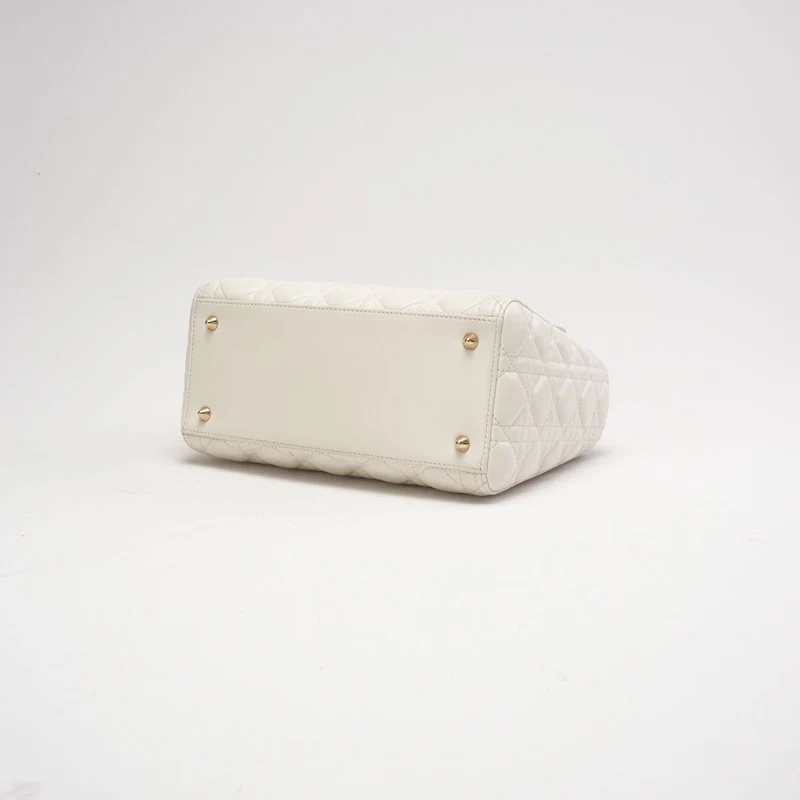 Dior Lady Dior Medium Bag Weißes Lammleder (2019)