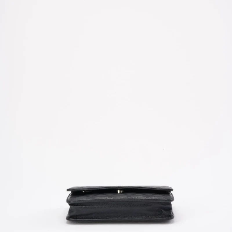Chanel Wallet on Chain (WOC) aus schwarzem Kaviarleder, Modell 2020