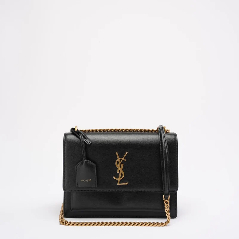 Saint Laurent Schwarzes Kalbsleder Medium Monogram Sunset 2021