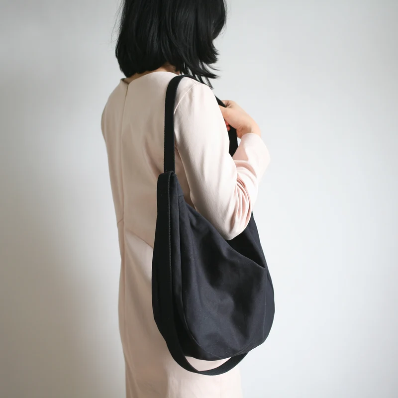 Schultertasche POUCH Biobaumwolle Schwarz