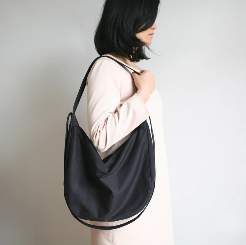Schultertasche POUCH Biobaumwolle Schwarz