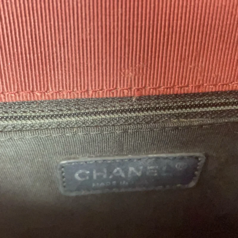 Chanel Ballerine Flap Bag aus burgunderrotem und schwarzem Lammleder, 2004