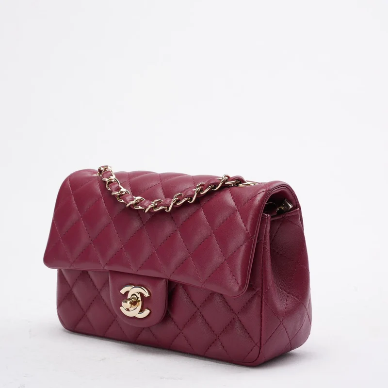 Chanel Burgunderrote Mini Classic Flap Bag 2021