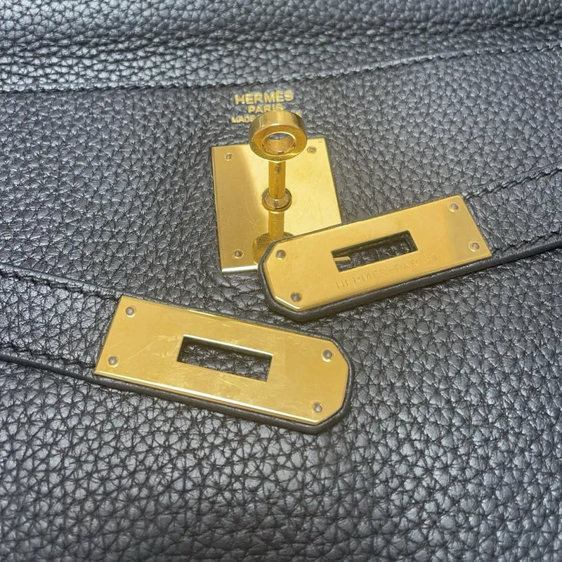 Hermes Kelly 32 Schwarze Togo-Ledertasche mit goldenen Beschlägen (Retourne)