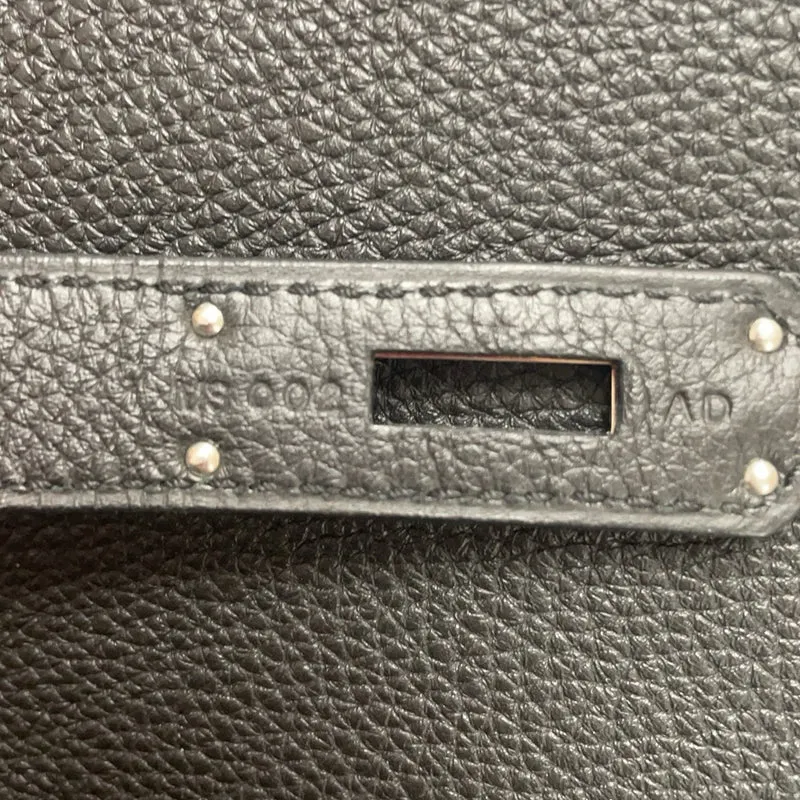 Hermès Black Birkin 35 Retourne Togo Ledertasche mit Palladium-Hardware 2015
