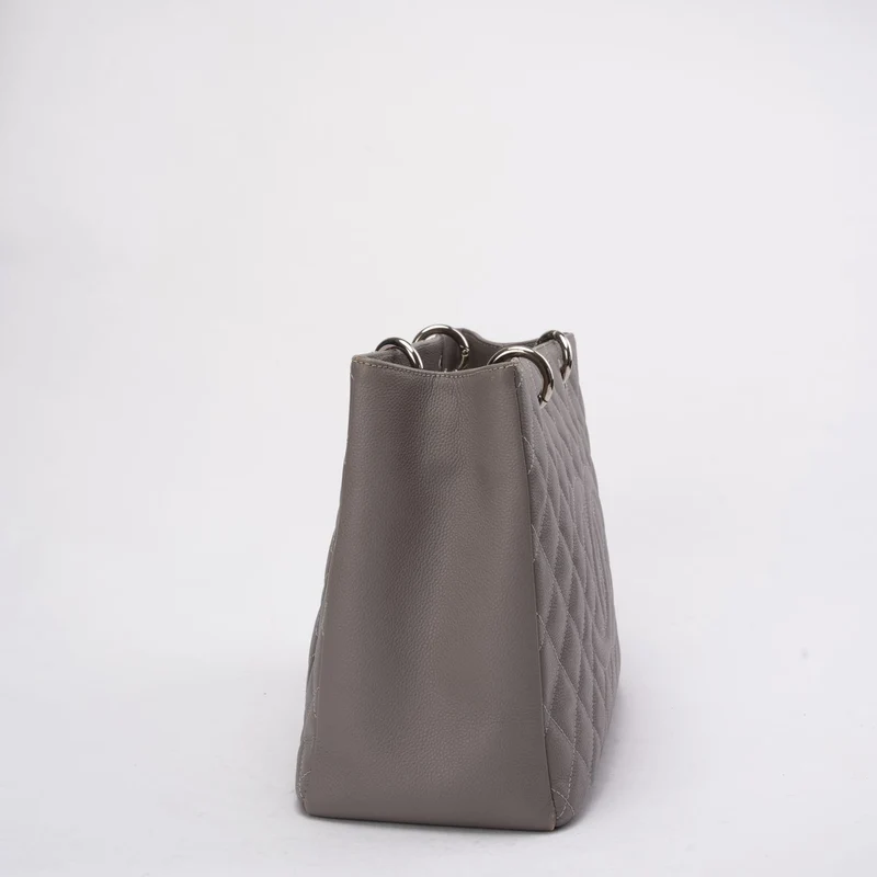 Chanel Grand Shopping Tote (GST) aus grauem Kaviarleder 2012-2013