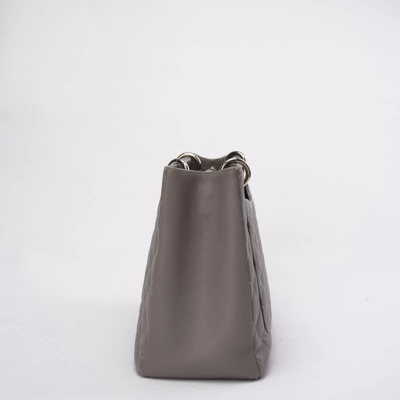 Chanel Grand Shopping Tote (GST) aus grauem Kaviarleder 2012-2013