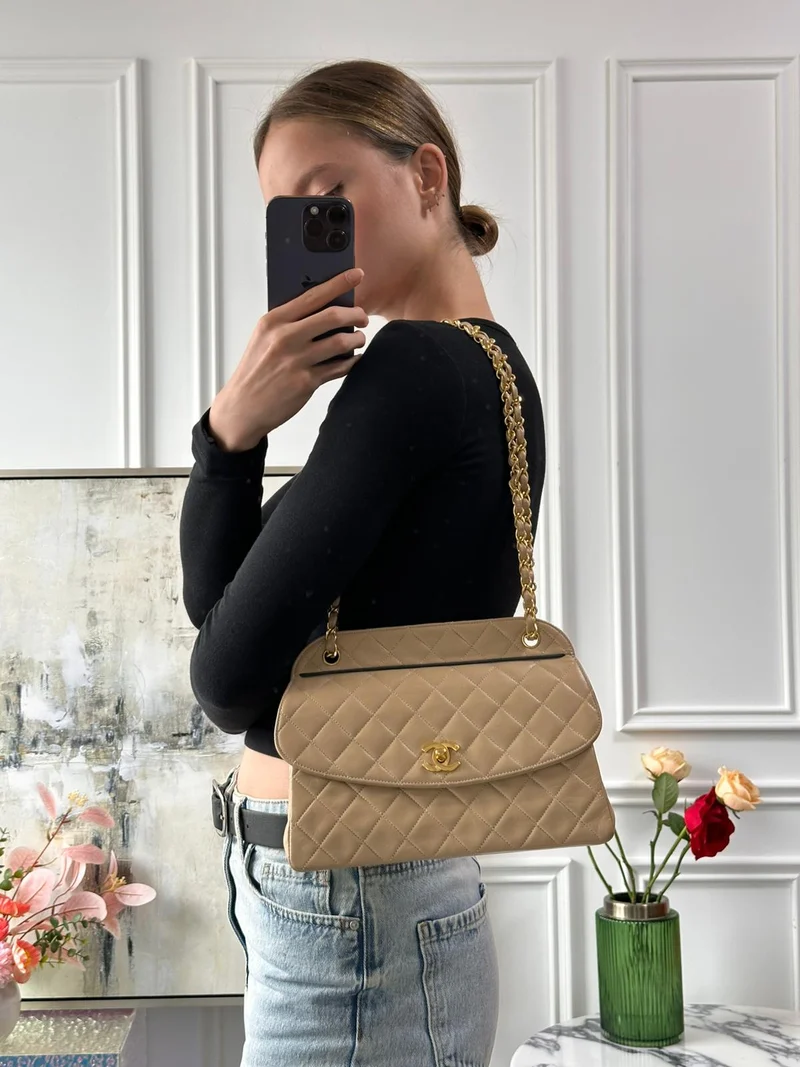 Chanel Beige Vintage Zeitlose Trendy Flap Bag 2011-2012