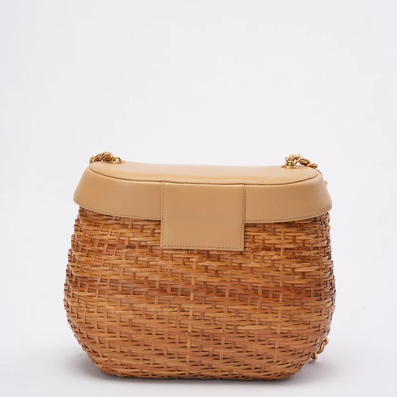 Chanel Vintage Weidenkorb-Umhängetasche 1990er