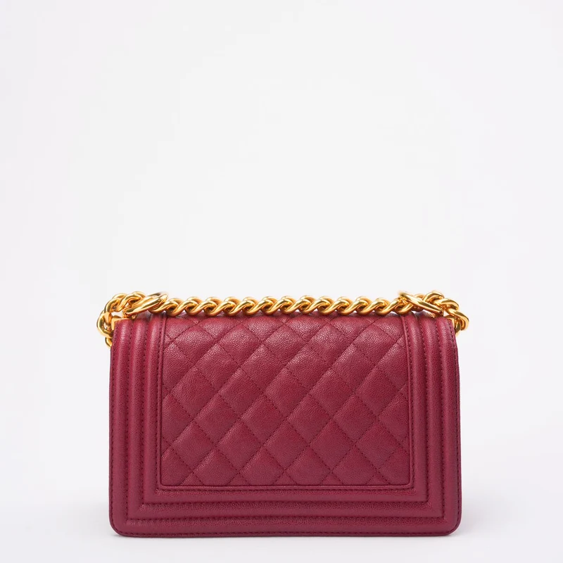 Chanel Burgunderrot Klein Le Boy Caviar 2018-2019