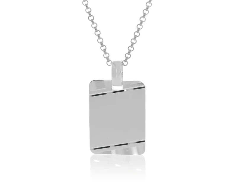 Herrenkette Gravur Anhänger 925 Silber Geschenk Mann Freund Papa