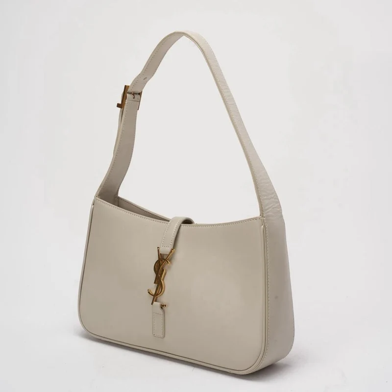 Saint Laurent Paris Le 5 bis 7 weiße Glattledertasche