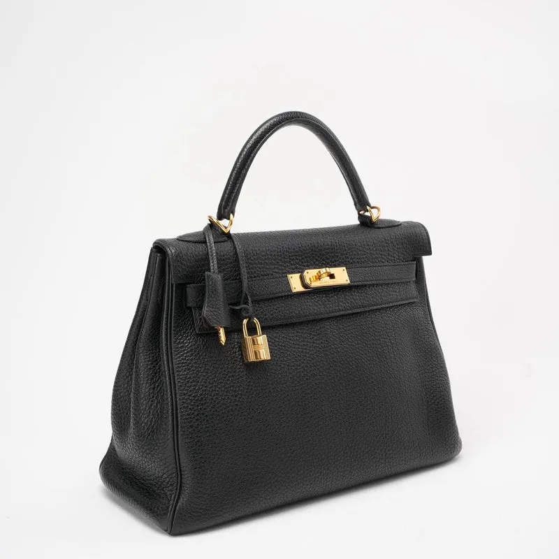 Hermes Black Kelly 32 Retourne Togo Leder 2011