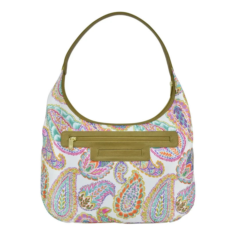 Stoff mit Lederbesatz Large Sling Hobo - 12010