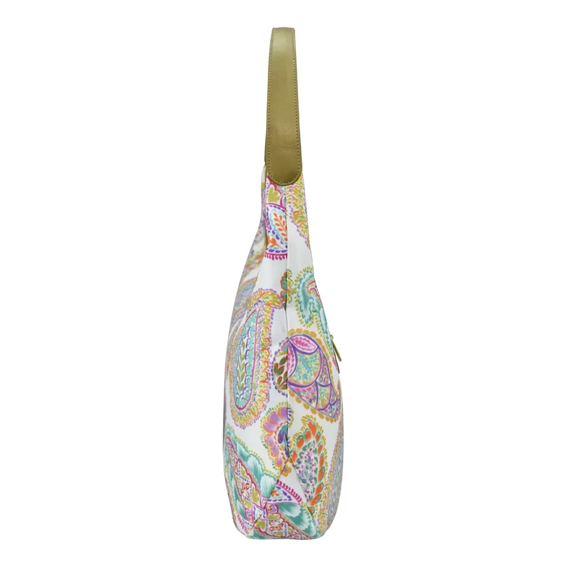 Stoff mit Lederbesatz Large Sling Hobo - 12010