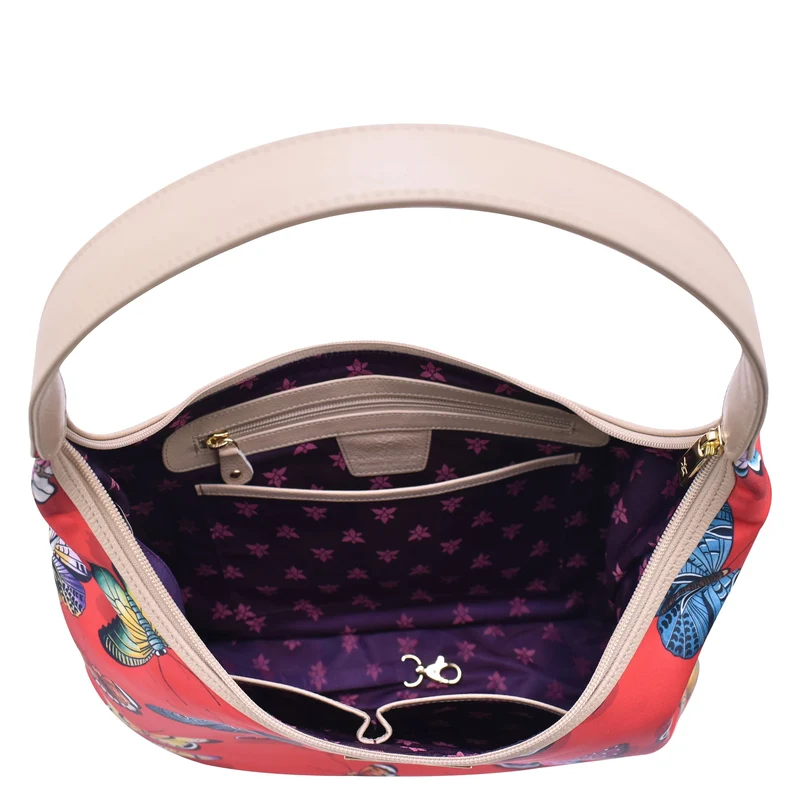 Stoff mit Lederbesatz Large Sling Hobo - 12010