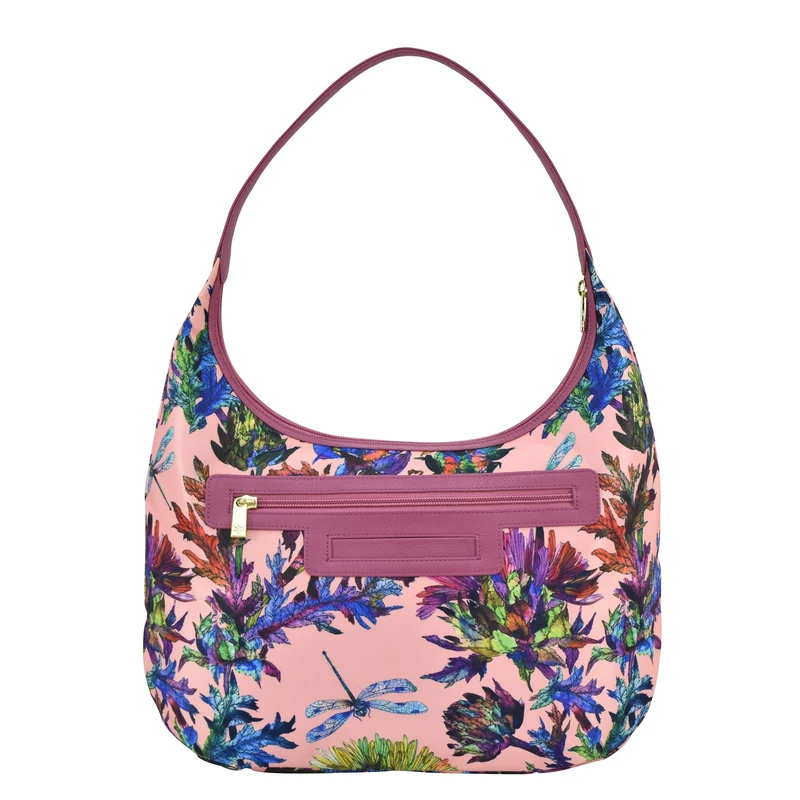 Stoff mit Lederbesatz Large Sling Hobo - 12010
