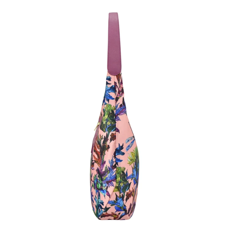 Stoff mit Lederbesatz Large Sling Hobo - 12010
