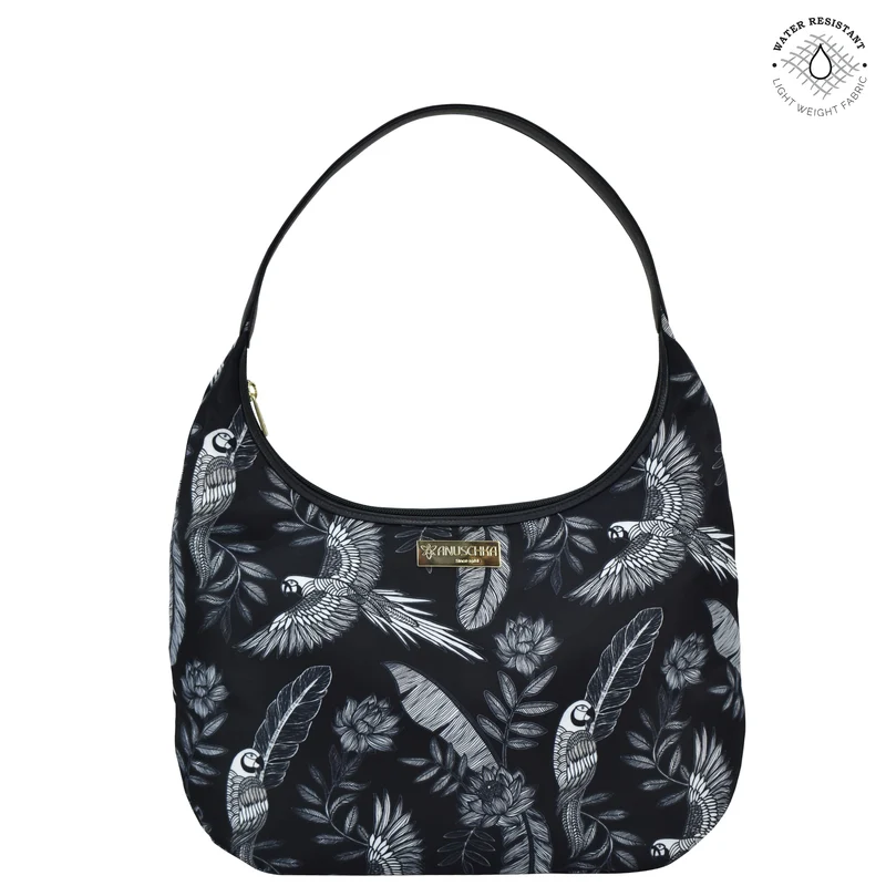 Stoff mit Lederbesatz Large Sling Hobo - 12010