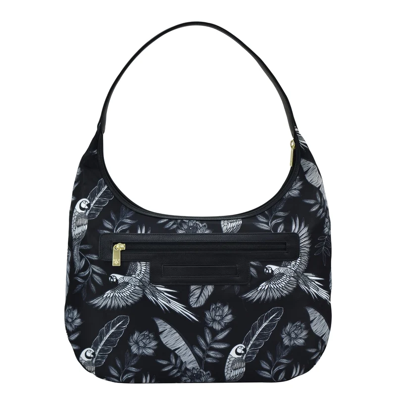 Stoff mit Lederbesatz Large Sling Hobo - 12010