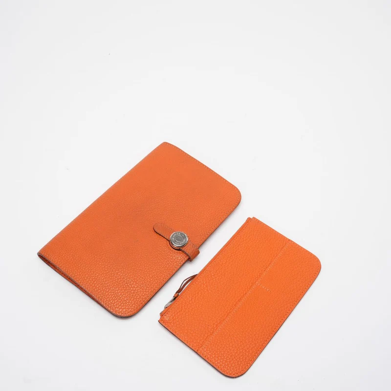 Hermès Dogon GM Togo Lange Brieftasche Orange 2010