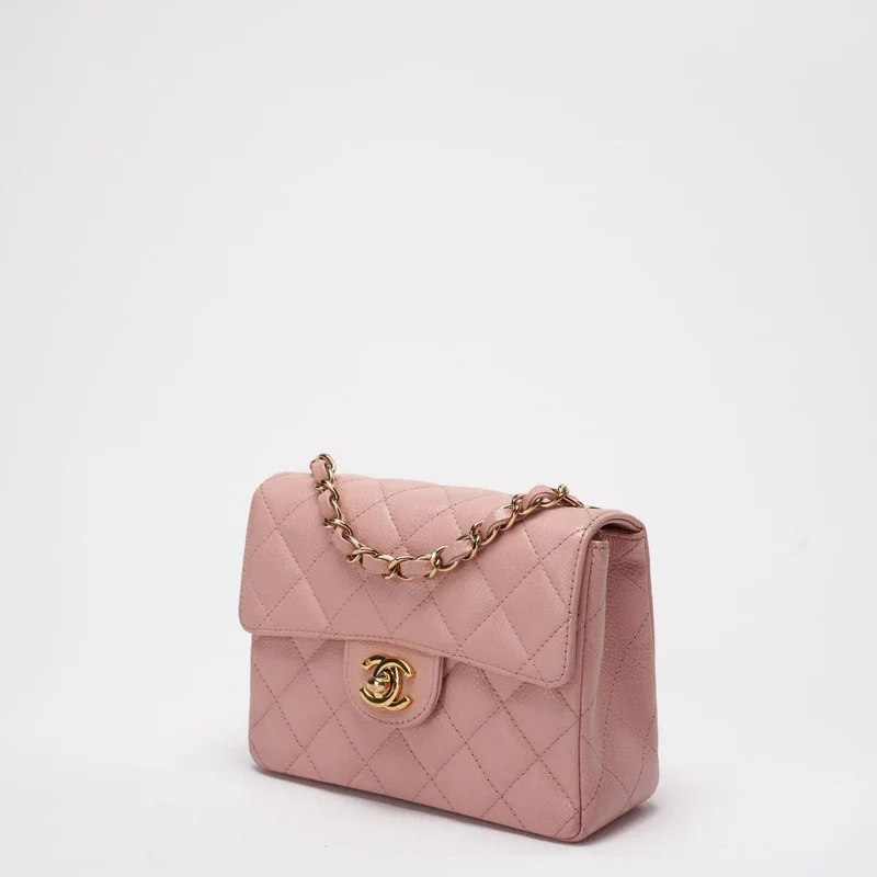 Chanel Vintage Pink Mini Square Classic Flap 2003-2004