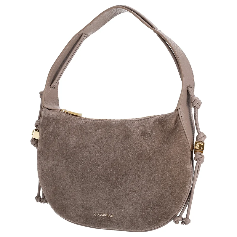 Coccinelle Thess Suede Bim - Schultertasche 29 cm (warm taupe)