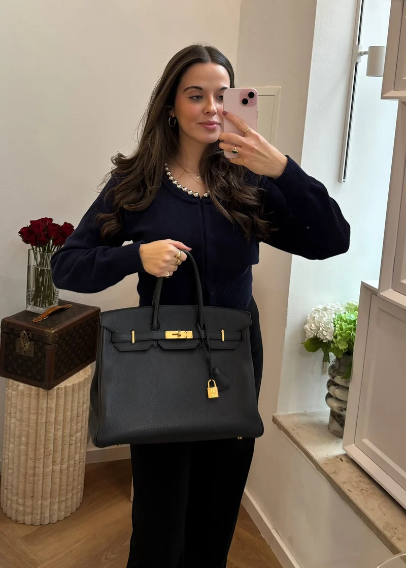 Hermes Black Birkin 35 Togo Leder 2012