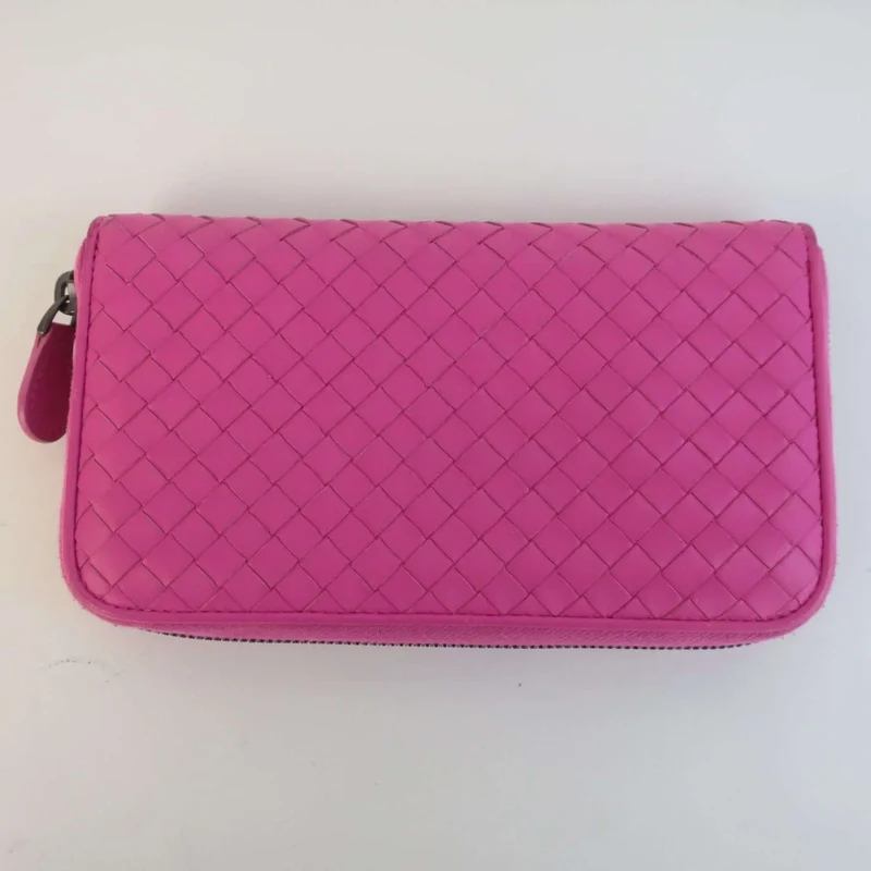 Bottega Veneta Pink Intrecciato Nappa Leather Wallet