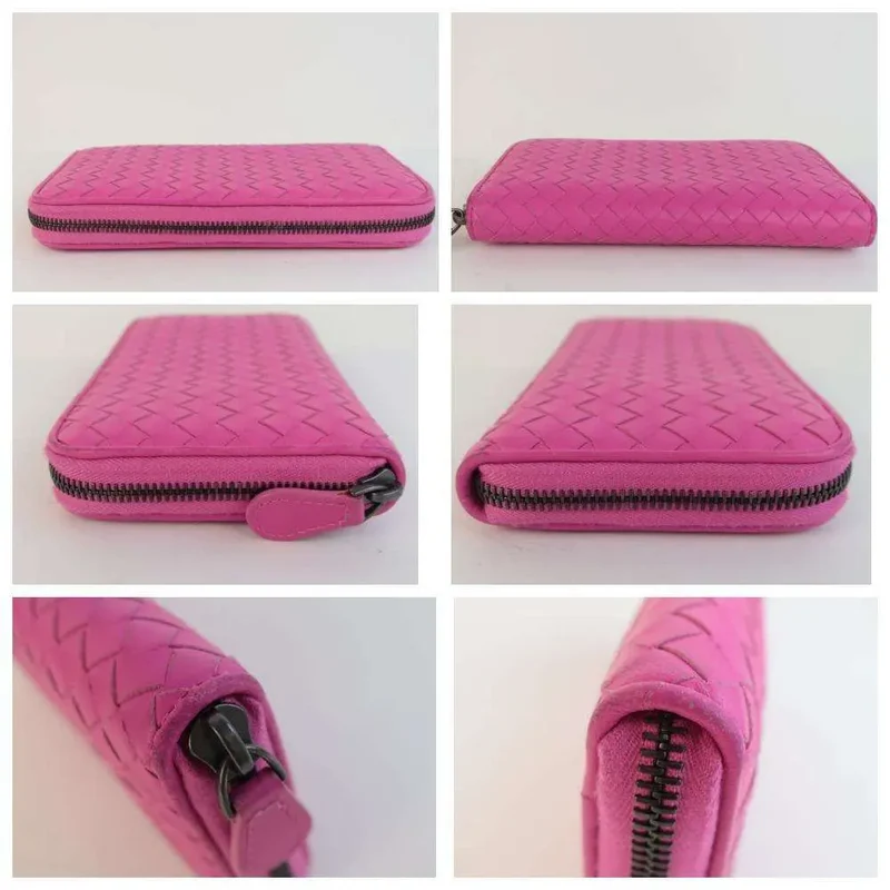 Bottega Veneta Pink Intrecciato Nappa Leather Wallet