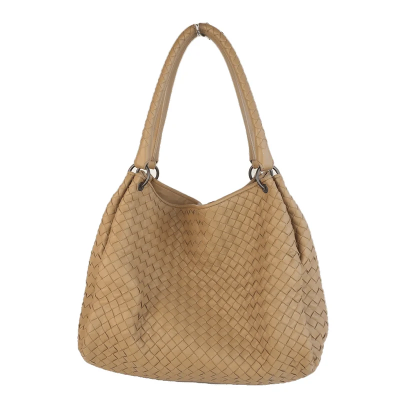 Bottega Veneta Beige Intrecciato Woven Nappa Leather Parachute Bag